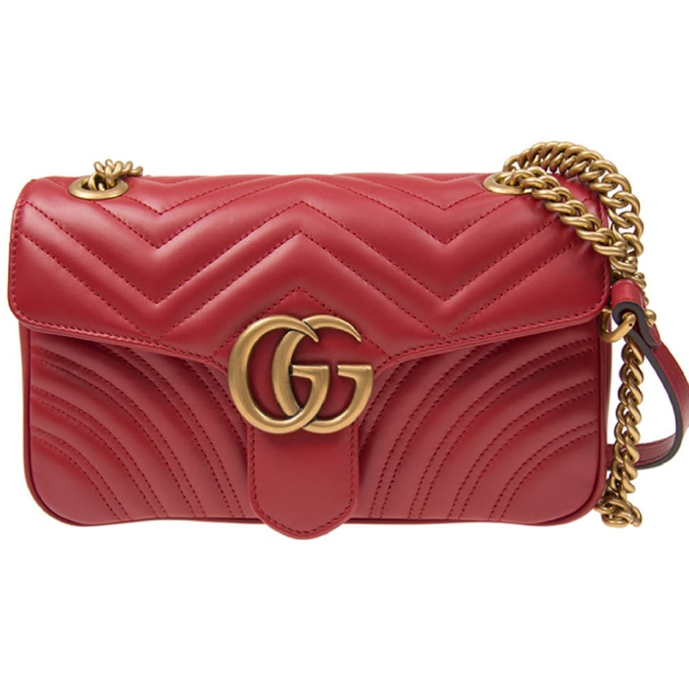 Gucci - GG Marmont Quilted Gold Chain Strap Shoulder Bag - MSRP $2550 - BNIB